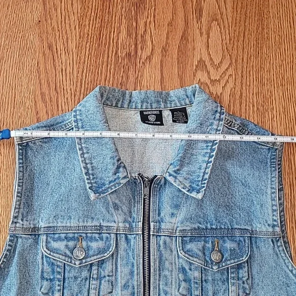 Looney Tunes Warner Bros embroidered denim vest biker kids LOT F - Picture 11 of 11